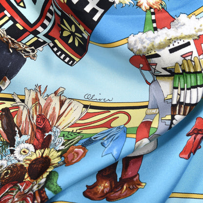 Hermes Silk Kachinas Wash Scarf 90 5 of 6