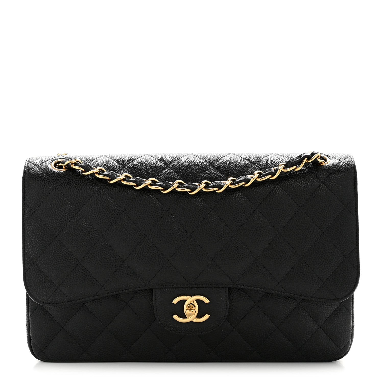 Chanel Caviar Quilted Jumbo Double Flap Black 1 of 15