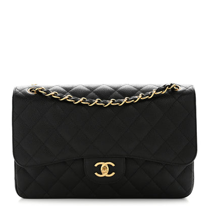 Chanel Caviar Quilted Jumbo Double Flap Black 1 of 15