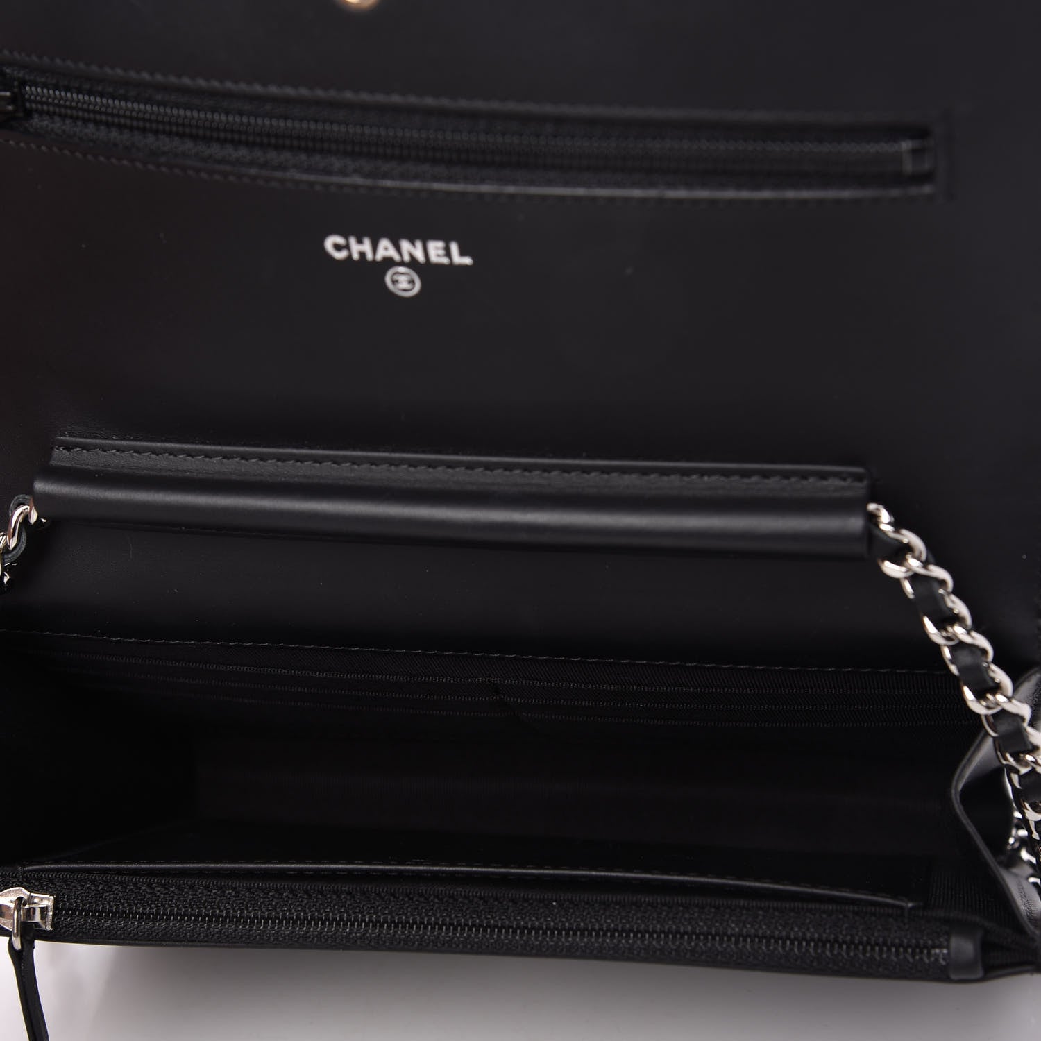 Chanel Patent Quilted Wallet On Chain WOC Black 5 of 12