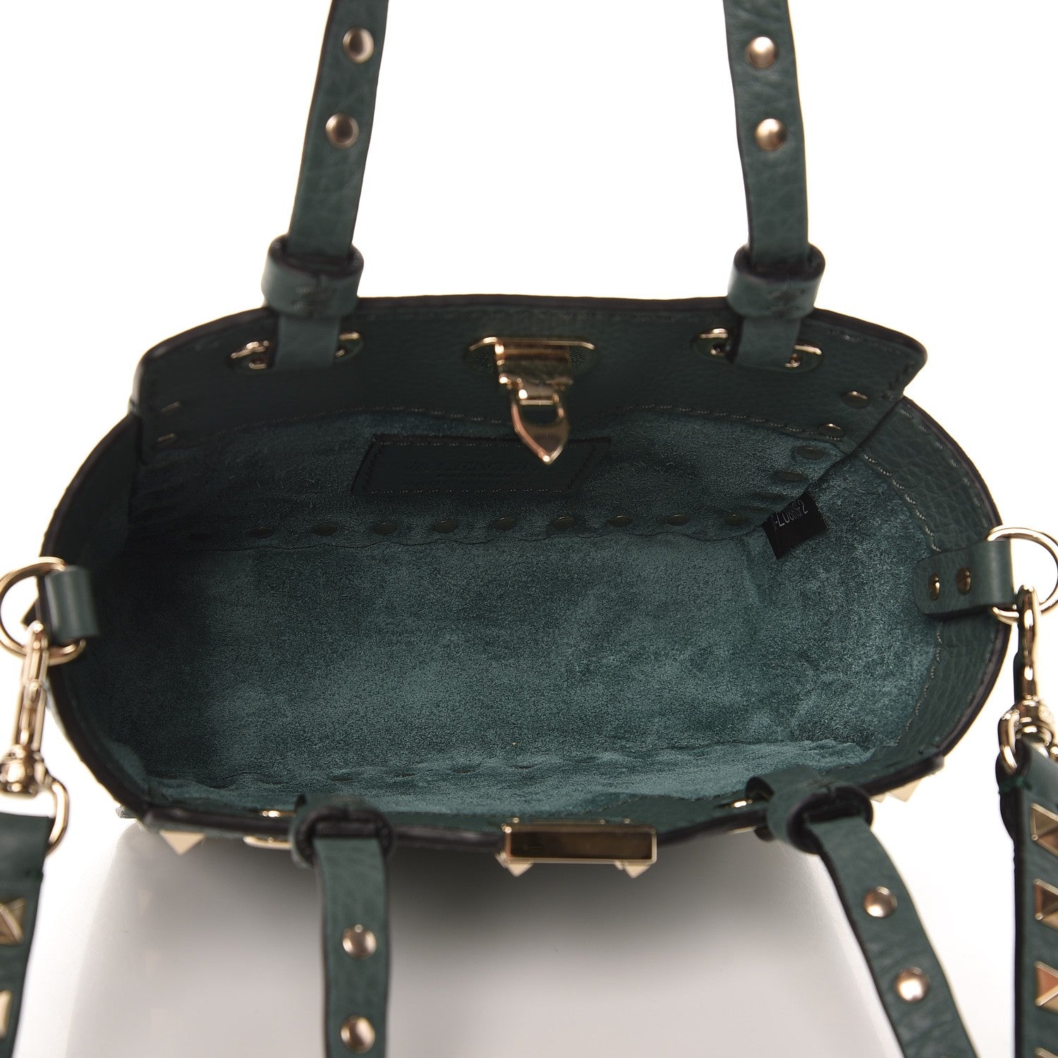 Valentino Garavani Grained Calfskin Micro Rockstud Tote Giada 5 of 7