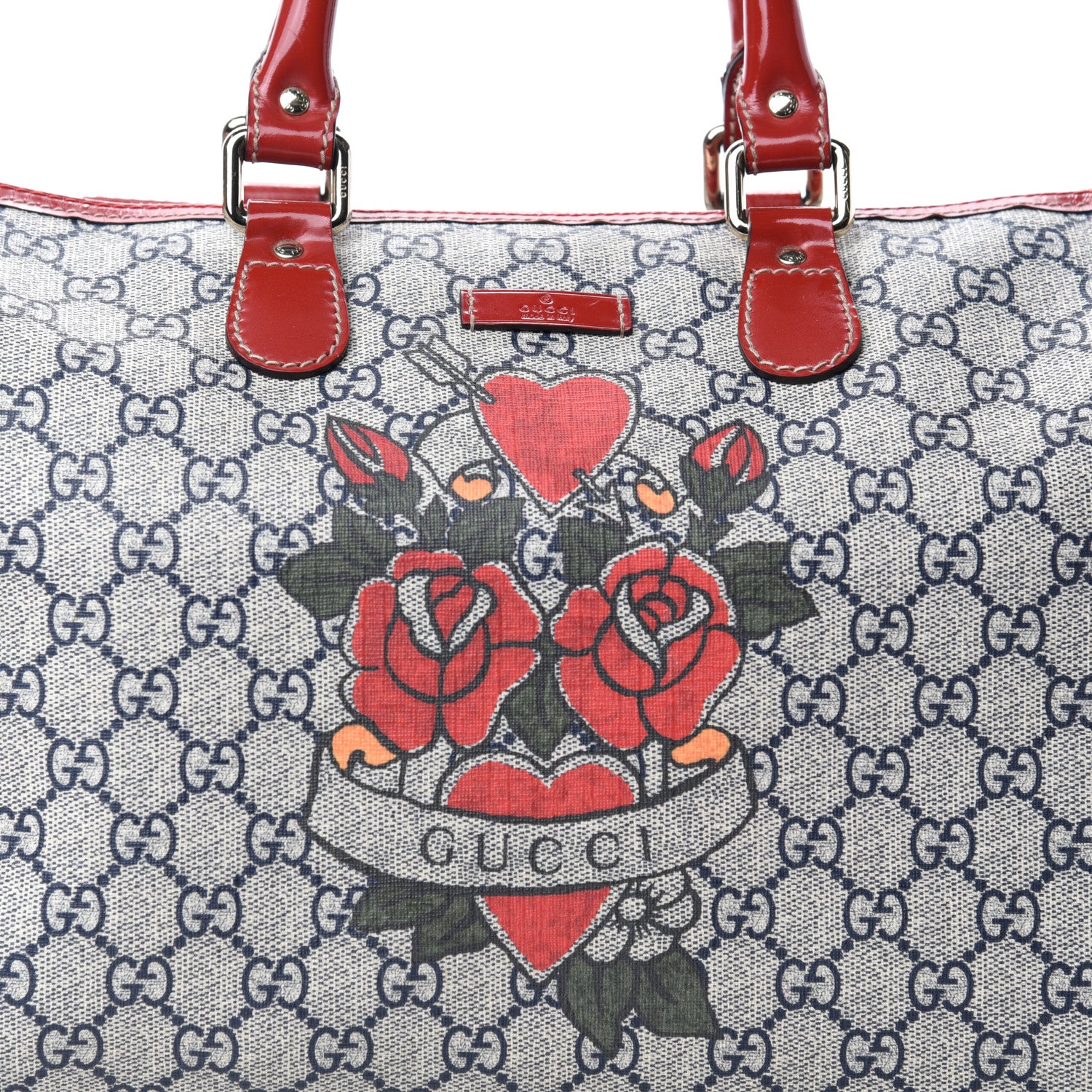 Gucci GG Plus Monogram Tattoo Heart Medium Joy Boston Red 11 of 11