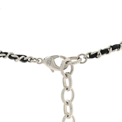 Chanel Metal Lambskin CC Crystal Locket Necklace Black 4 of 4