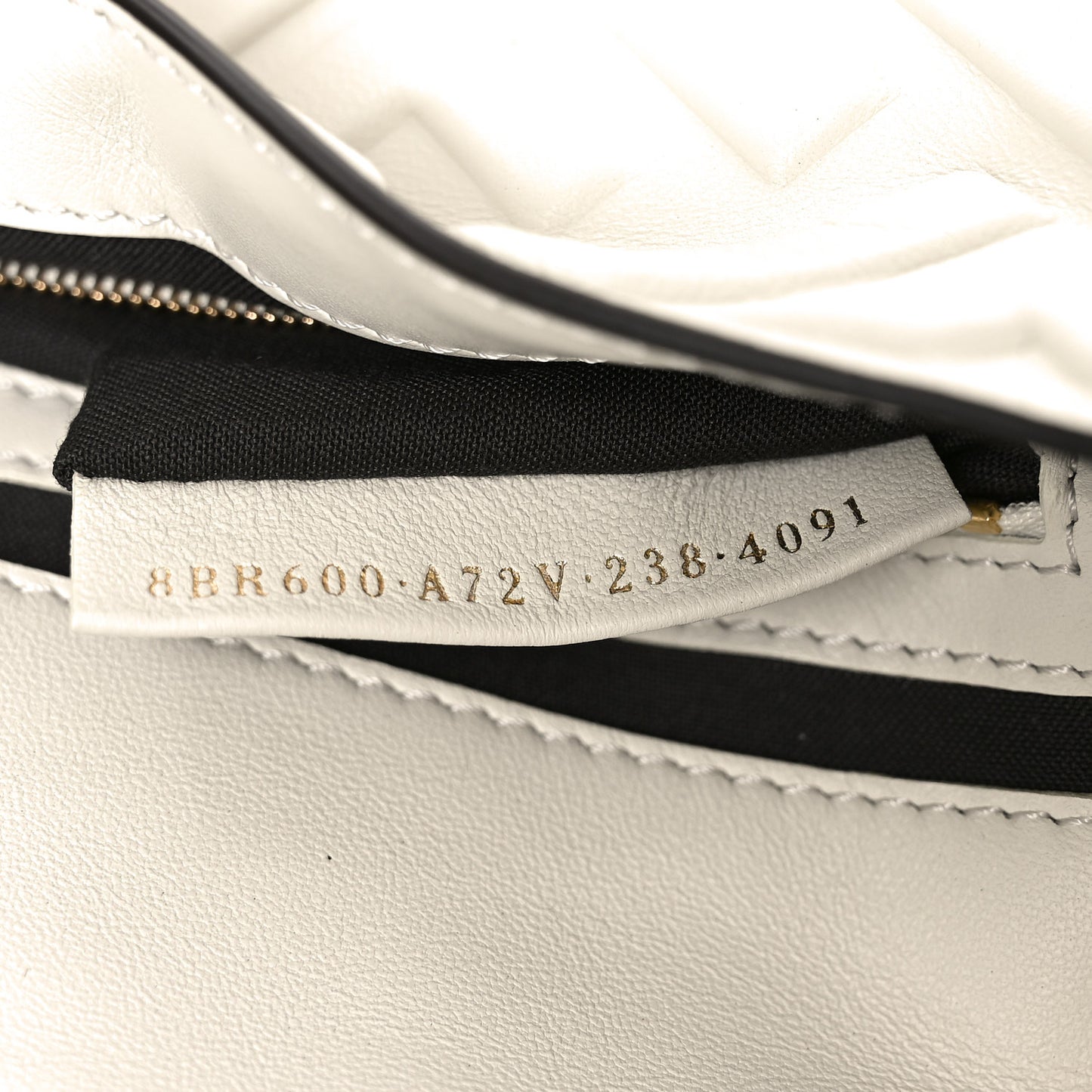 Nappa FF 1974 Embossed Baguette White