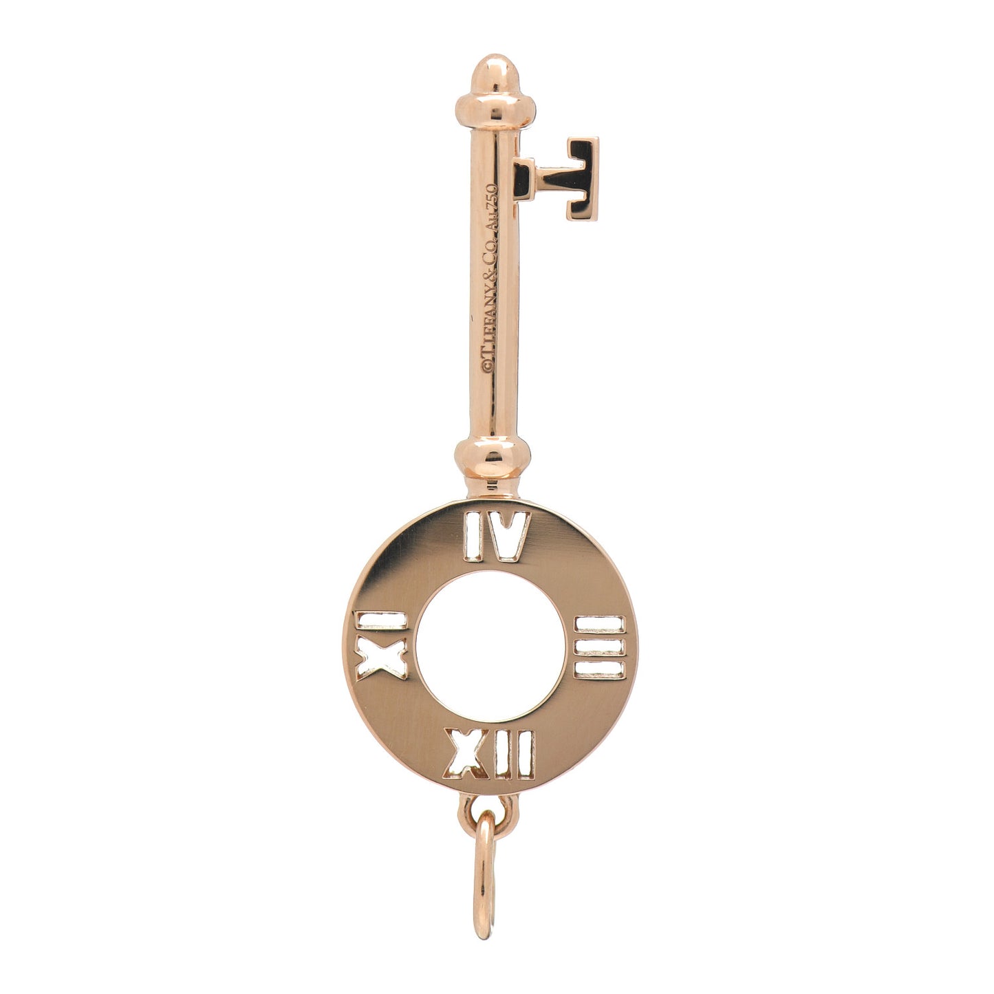 18K Rose Gold Diamond Atlas Pierced Key Pendant