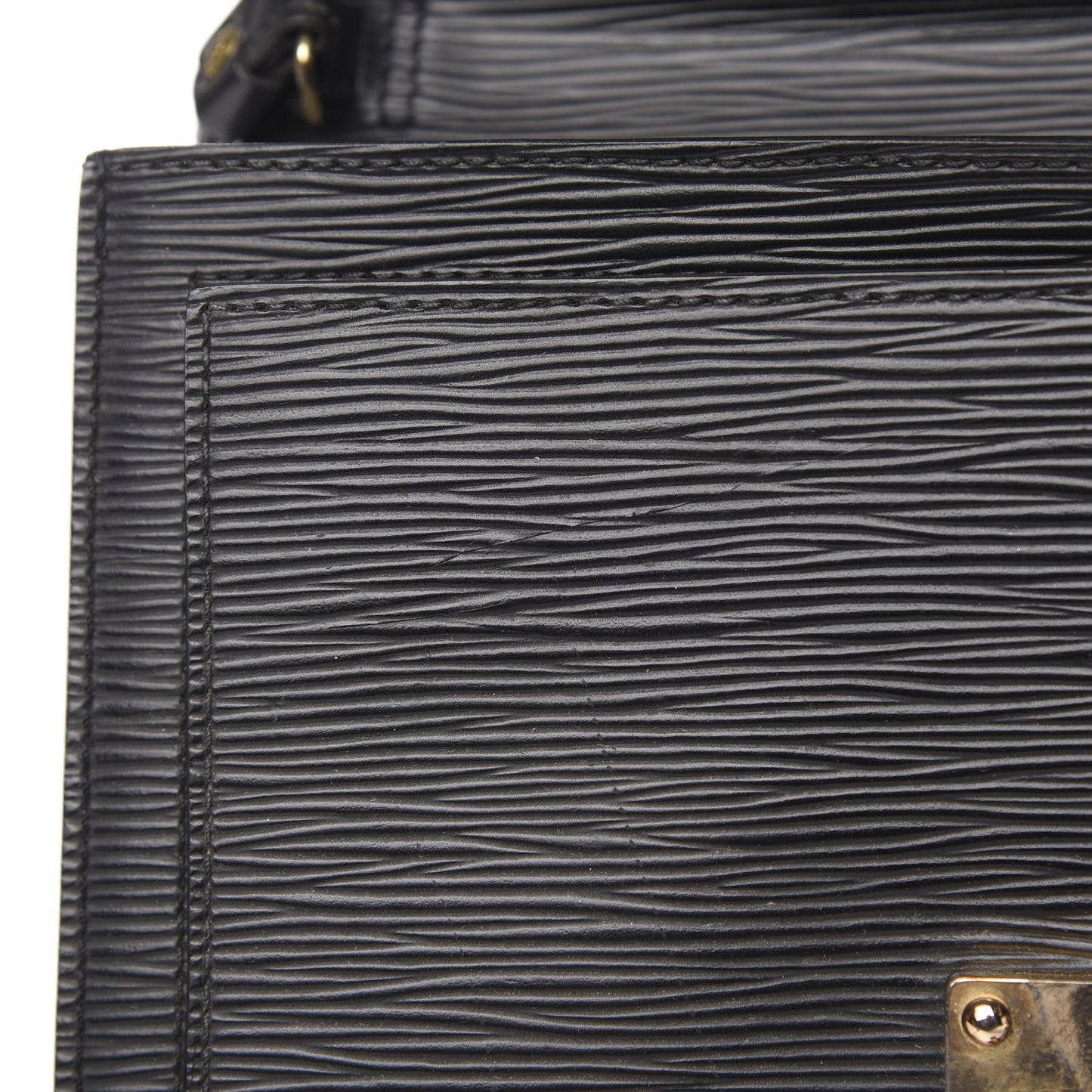 Epi Pochette Sellier Dragonne Clutch Black