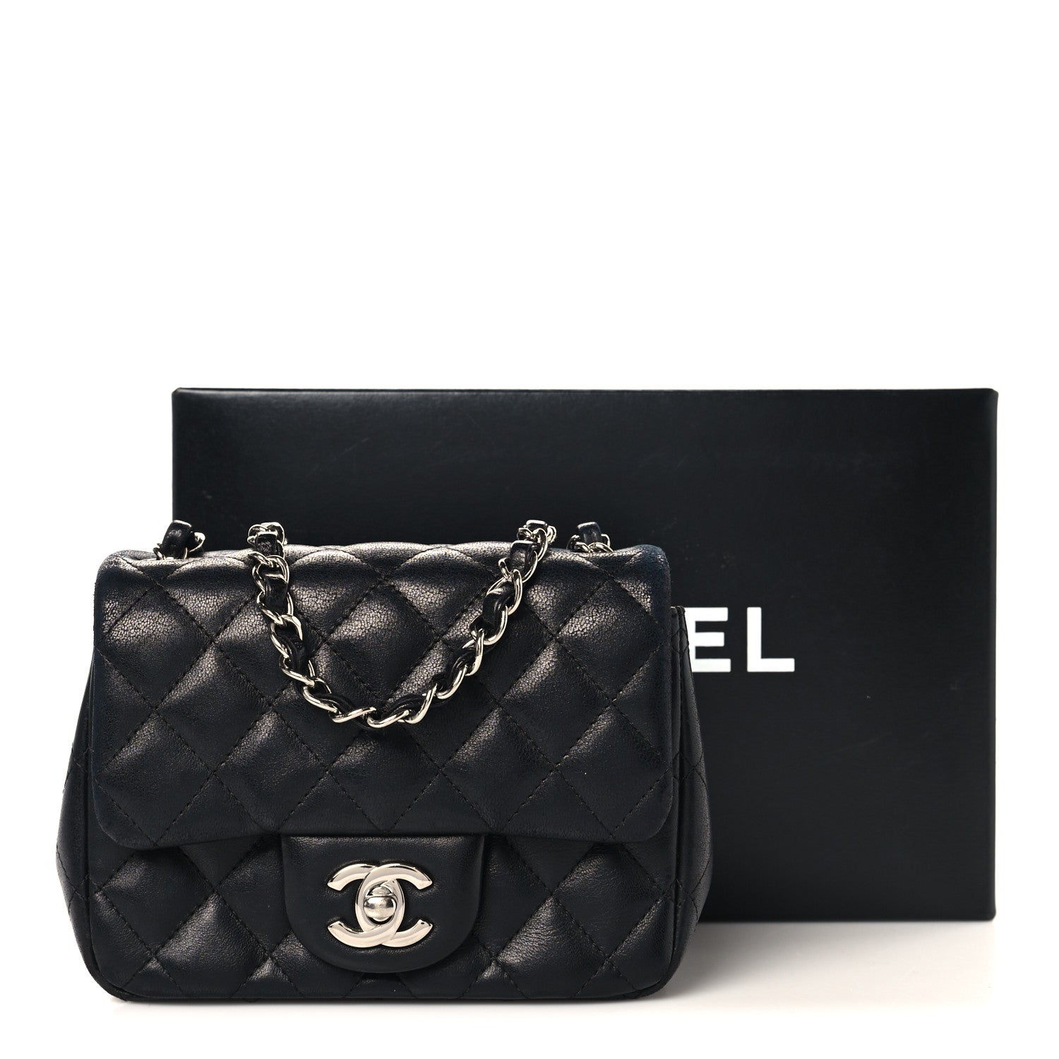 Chanel Lambskin Quilted Mini Square Flap Black 11 of 11