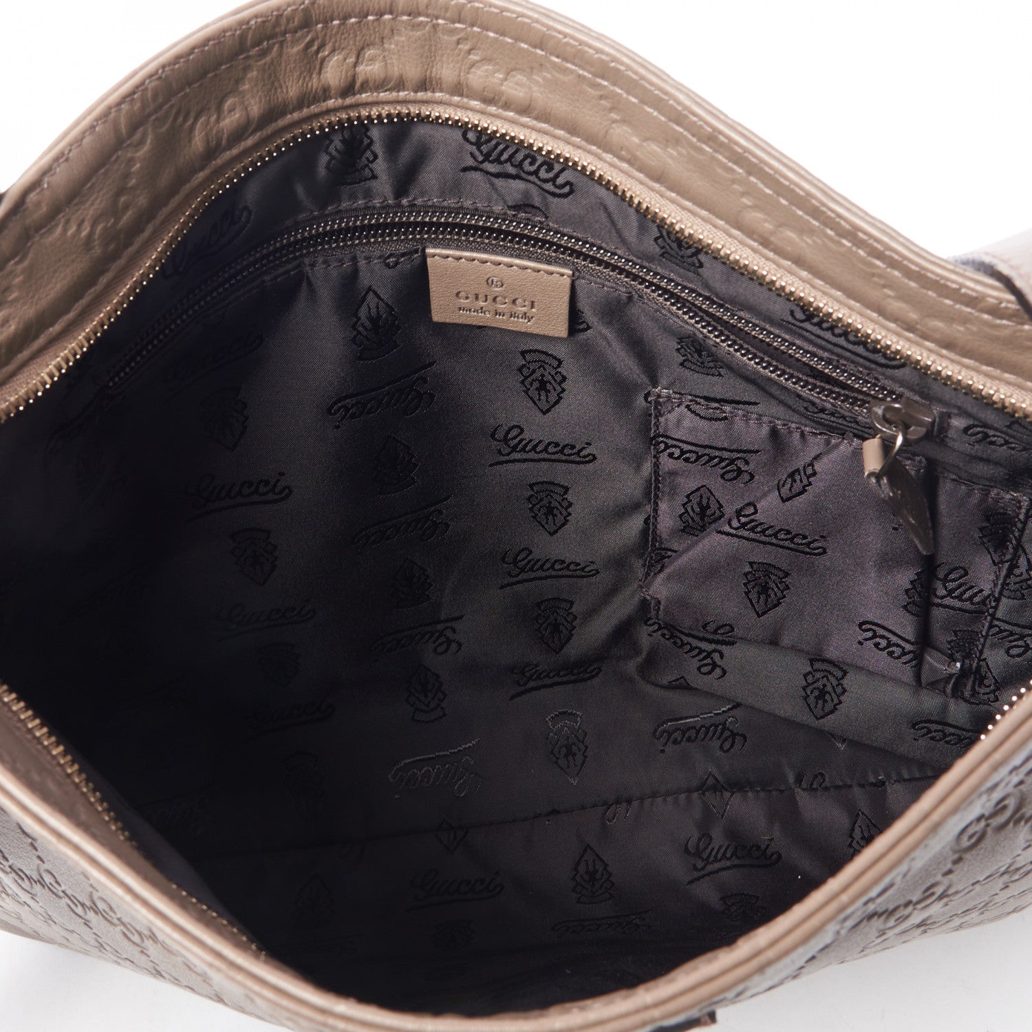 Gucci Guccissima Large Flat Messenger Bag Camelia 6 of 9