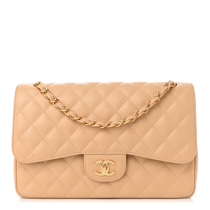 Chanel Caviar Quilted Jumbo Double Flap Beige Clair 1 of 10