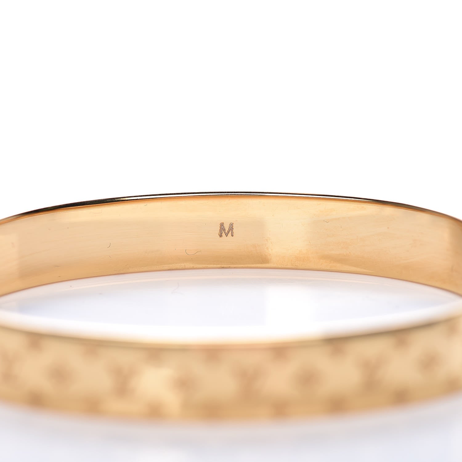 Louis Vuitton Brass Monogram Nanogram Cuff M Gold 5 of 7