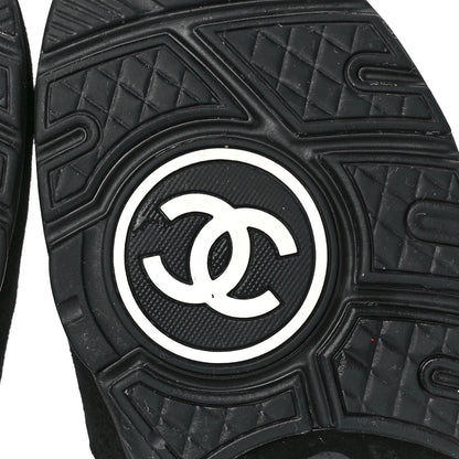 Chanel Fabric Calfskin Suede CC Sneakers 38.5 Black 6 of 8