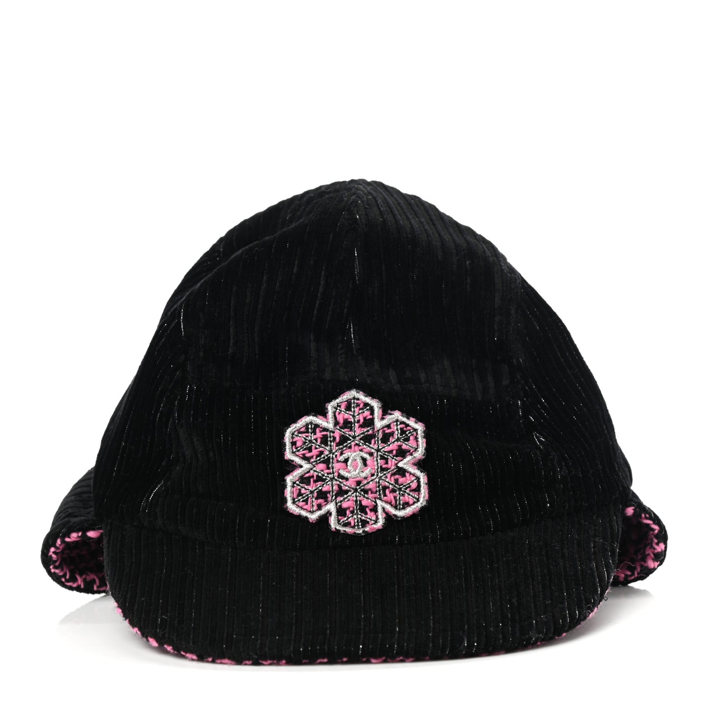Cotton Tweed CC Snowflake Cap Hat M Pink Black