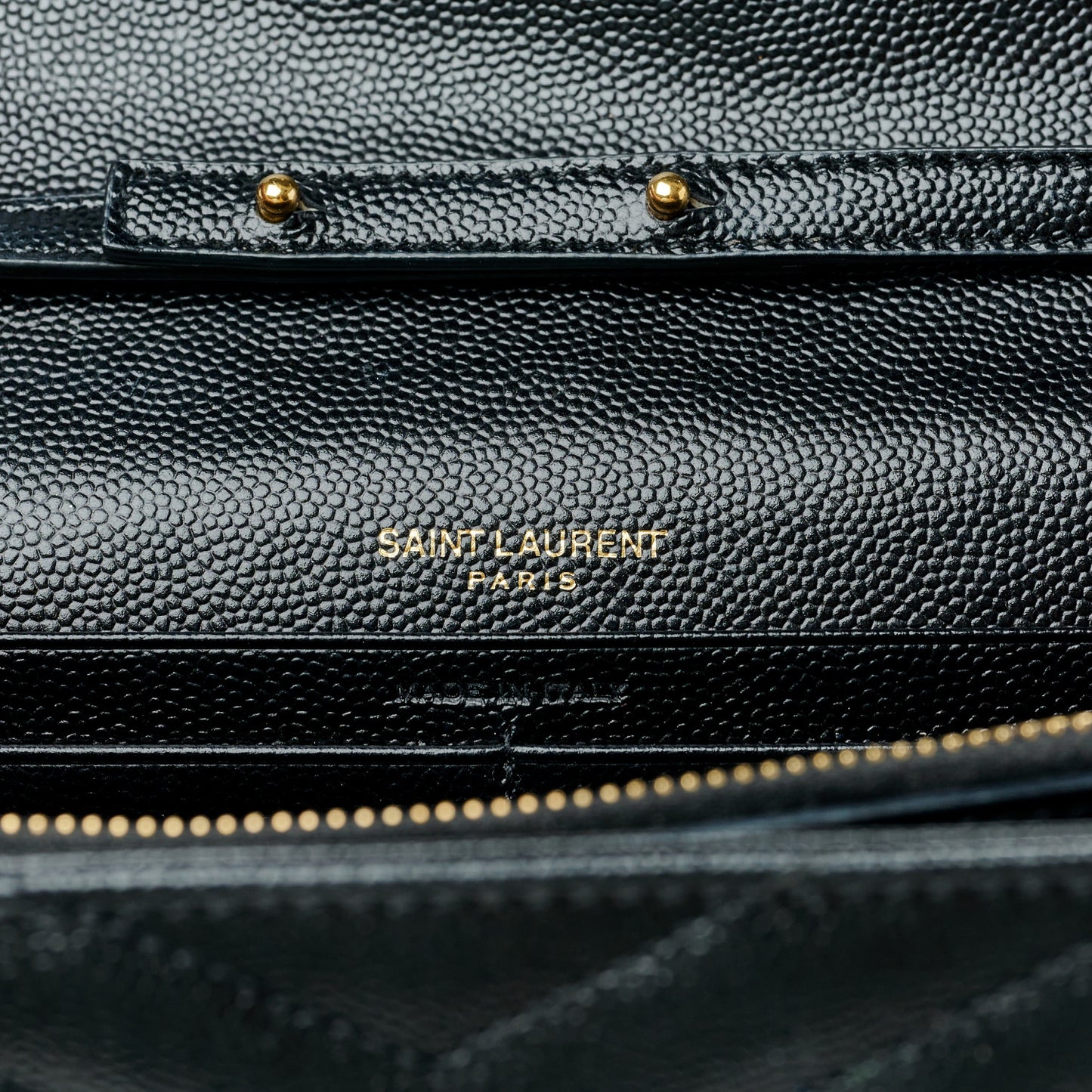 Grain De Poudre Matelasse Chevron Monogram Chain Wallet Black