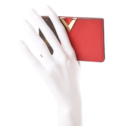 Louis Vuitton Calfskin Monogram Kimono Tote Card Holder Cherry 2 of 7