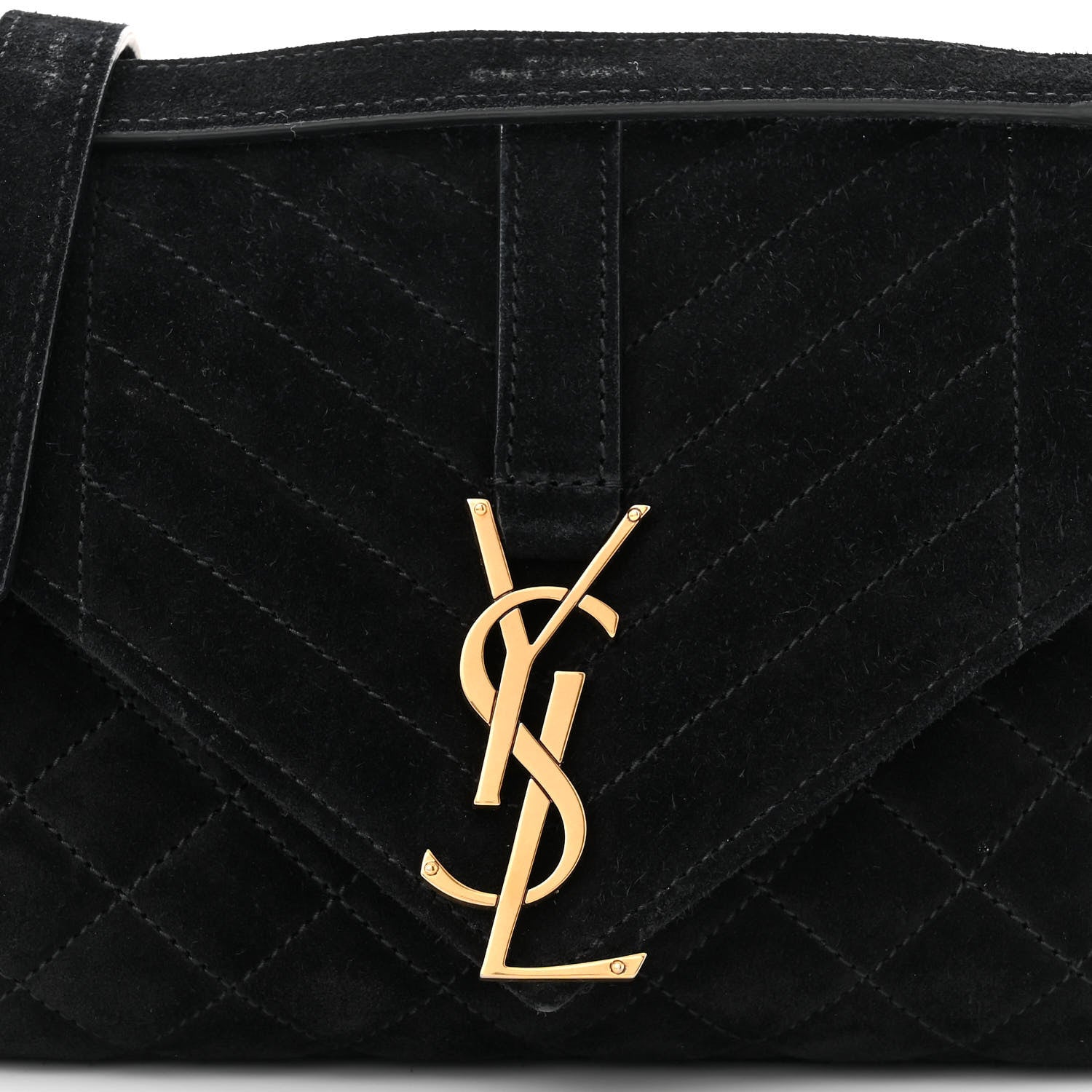 Saint Laurent Suede Tri-Quilt Monogram Medium College Bag Black 8 of 11