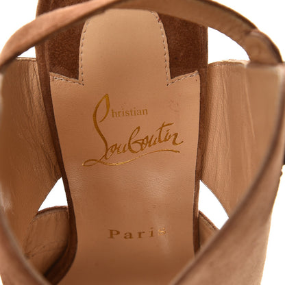 Christian Louboutin Suede Apron Lili 120 Pumps 38 Noisette 7 of 7