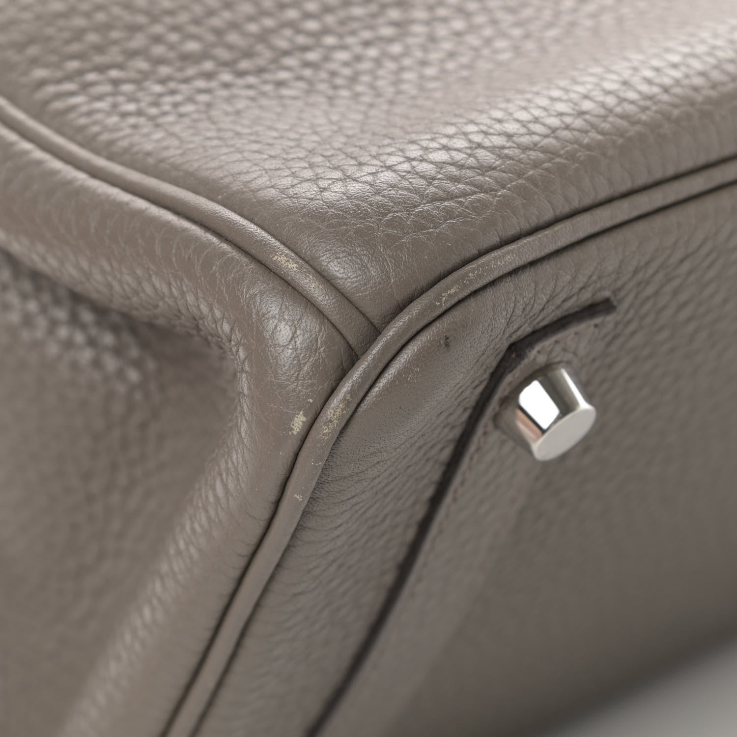 Hermes Taurillon Clemence Birkin 30 Etain 10 of 17