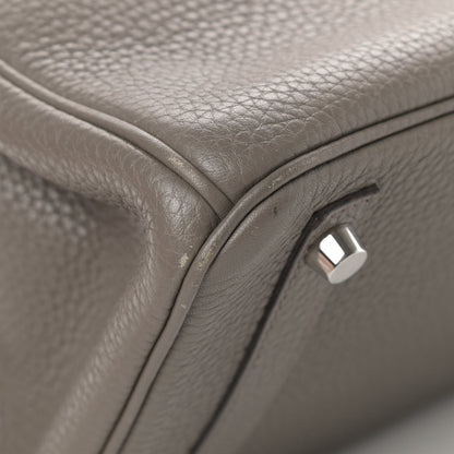 Hermes Taurillon Clemence Birkin 30 Etain 10 of 17