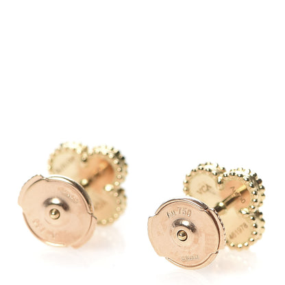 Van Cleef & Arpels 18K Yellow Gold Black Onyx Sweet Alhambra Earrings 3 of 4