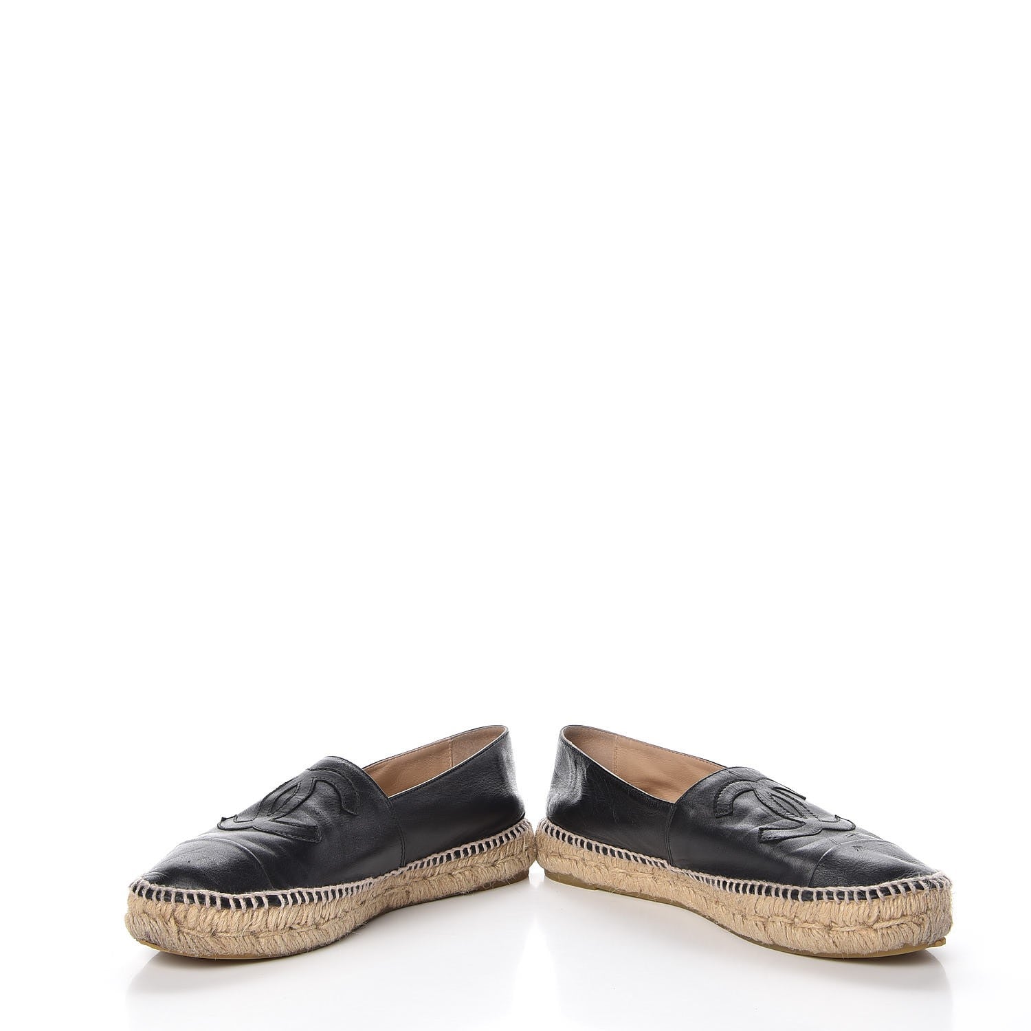Chanel Lambskin CC Espadrilles 38 Black 6 of 22