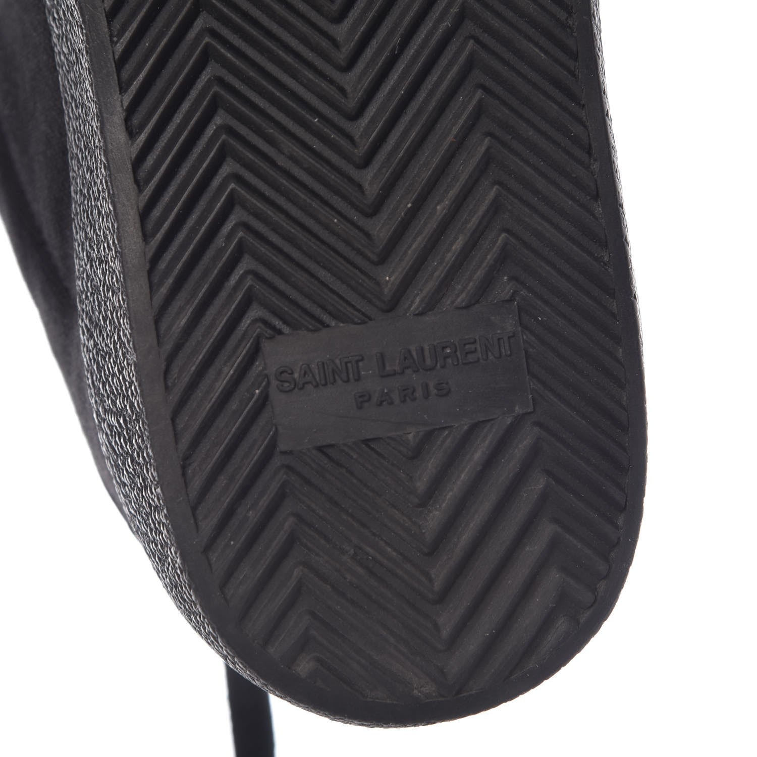 Saint Laurent Distressed Canvas Men's Court Classic Sneakers 40 Black 6 of 11