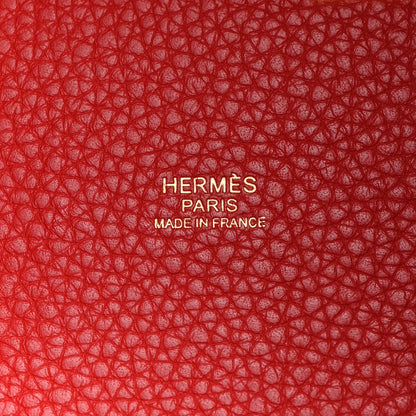 Hermes Taurillon Clemence Picotin Lock 18 PM Rouge Casaque 6 of 12