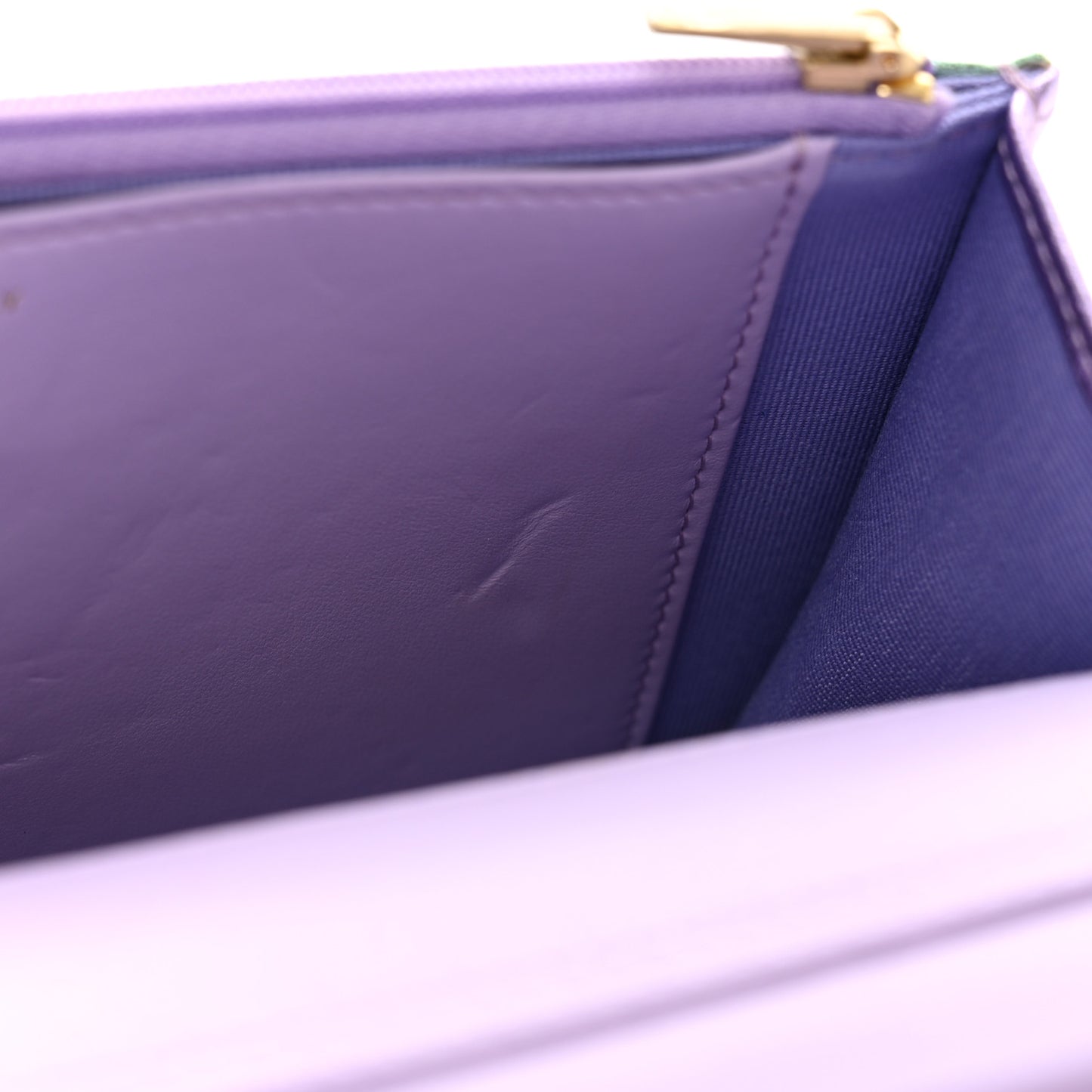 Iridescent Lambskin Quilted Glitter CC Roller Skate Wallet On Chain WOC Multicolor