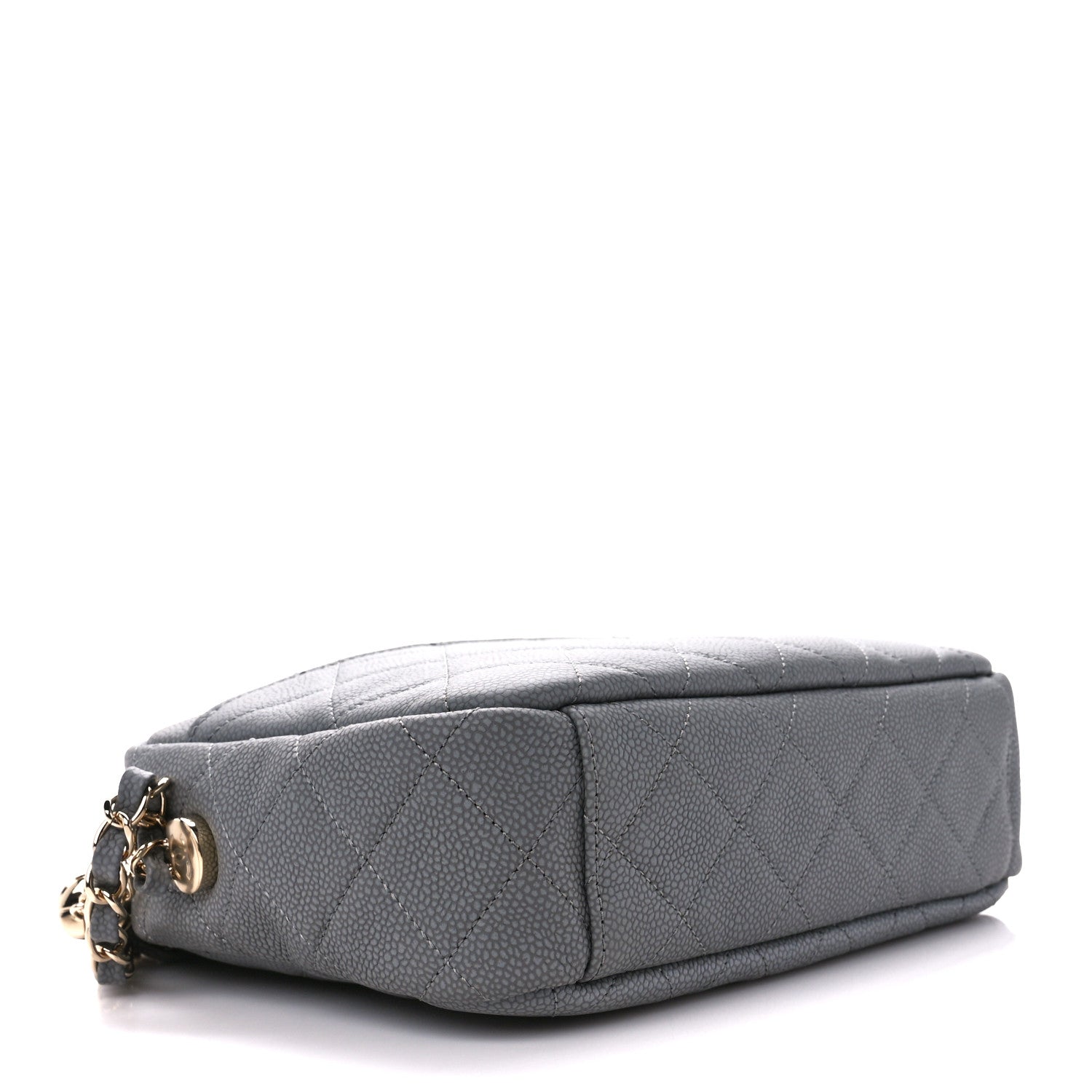 Chanel Iridescent Caviar Flat Quilted Small Coco Tassel Camera Case Grey 3 of 9