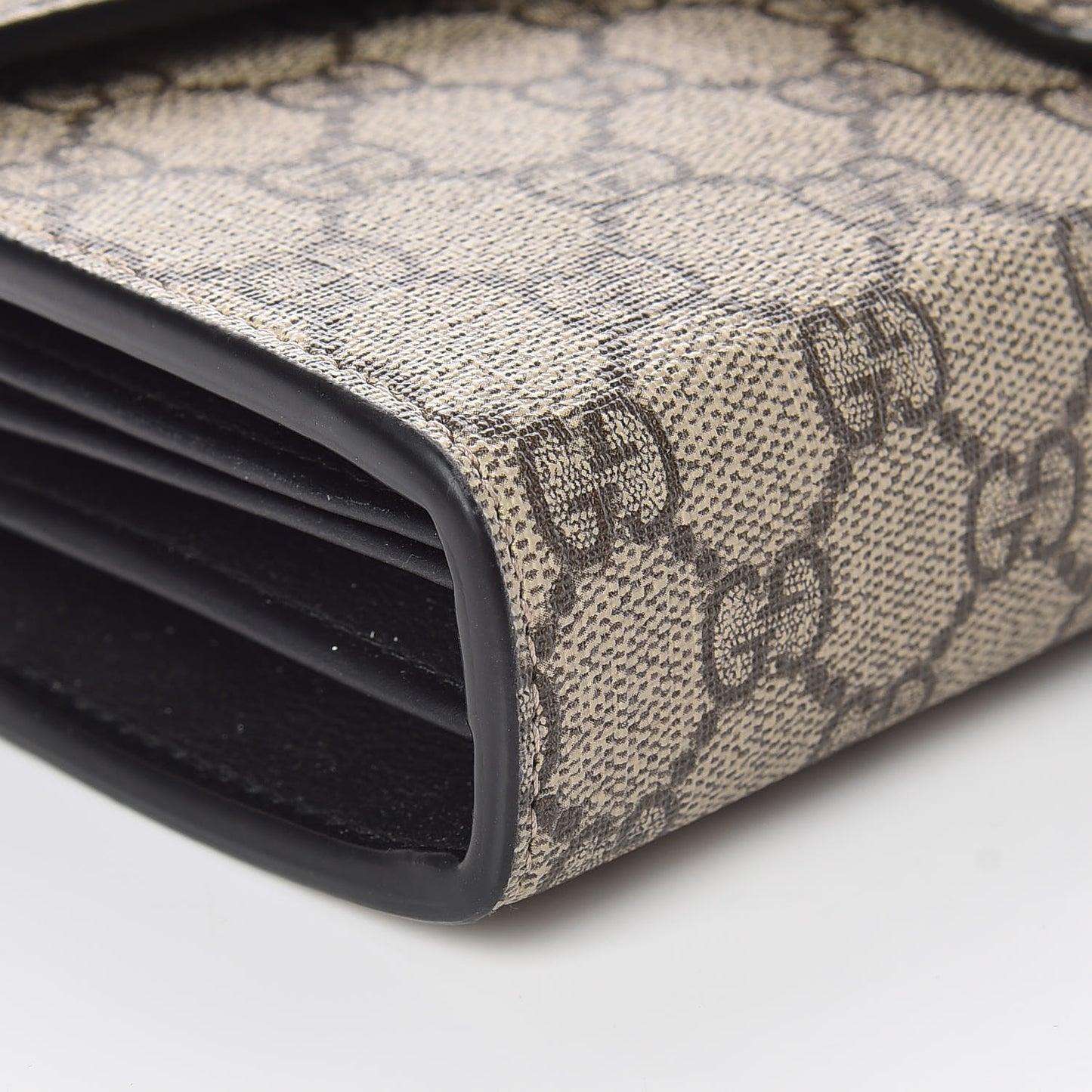 GG Supreme Monogram Mini Dionysus Chain Wallet Beige Black