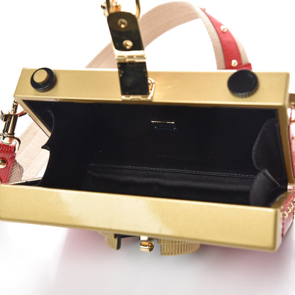 Dolce & Gabbana Lizard Camera Shoulder Bag Red Gold 5 of 12