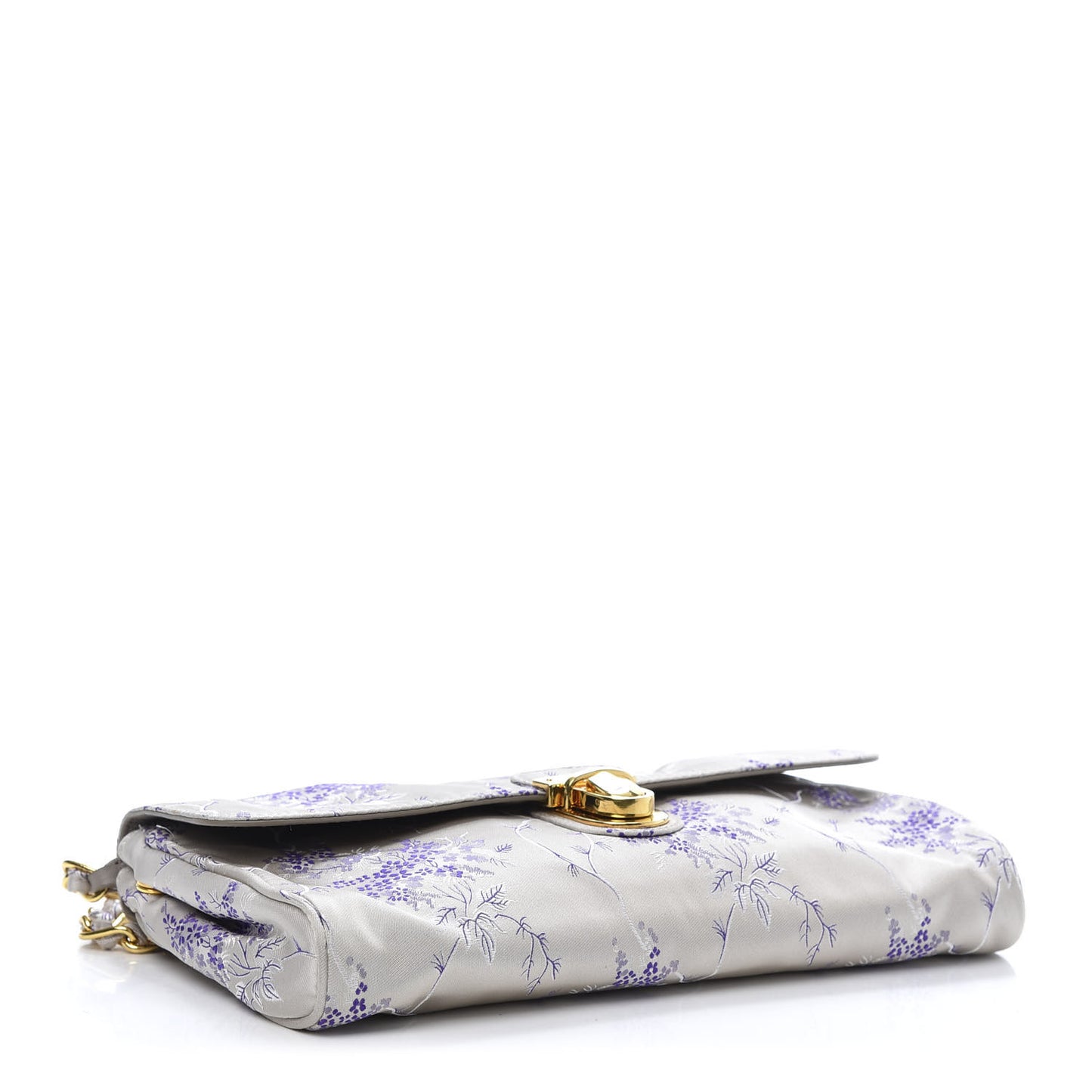 Tessuto Nylon Jacquard Floral Print Shoulder Bag Glicine