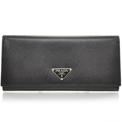 Prada Saffiano Continental Wallet Black 1 of 4