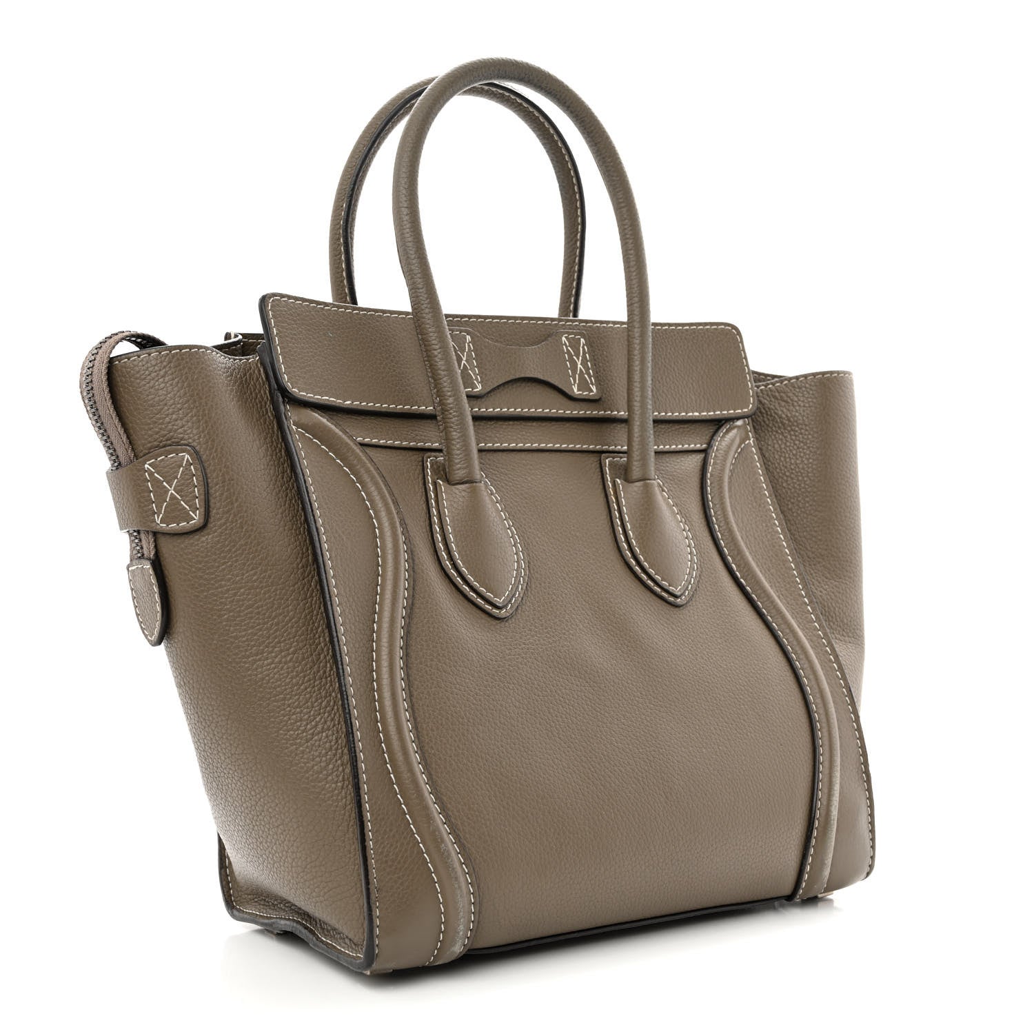 Celine Drummed Calfskin Micro Luggage Souris 3 of 14