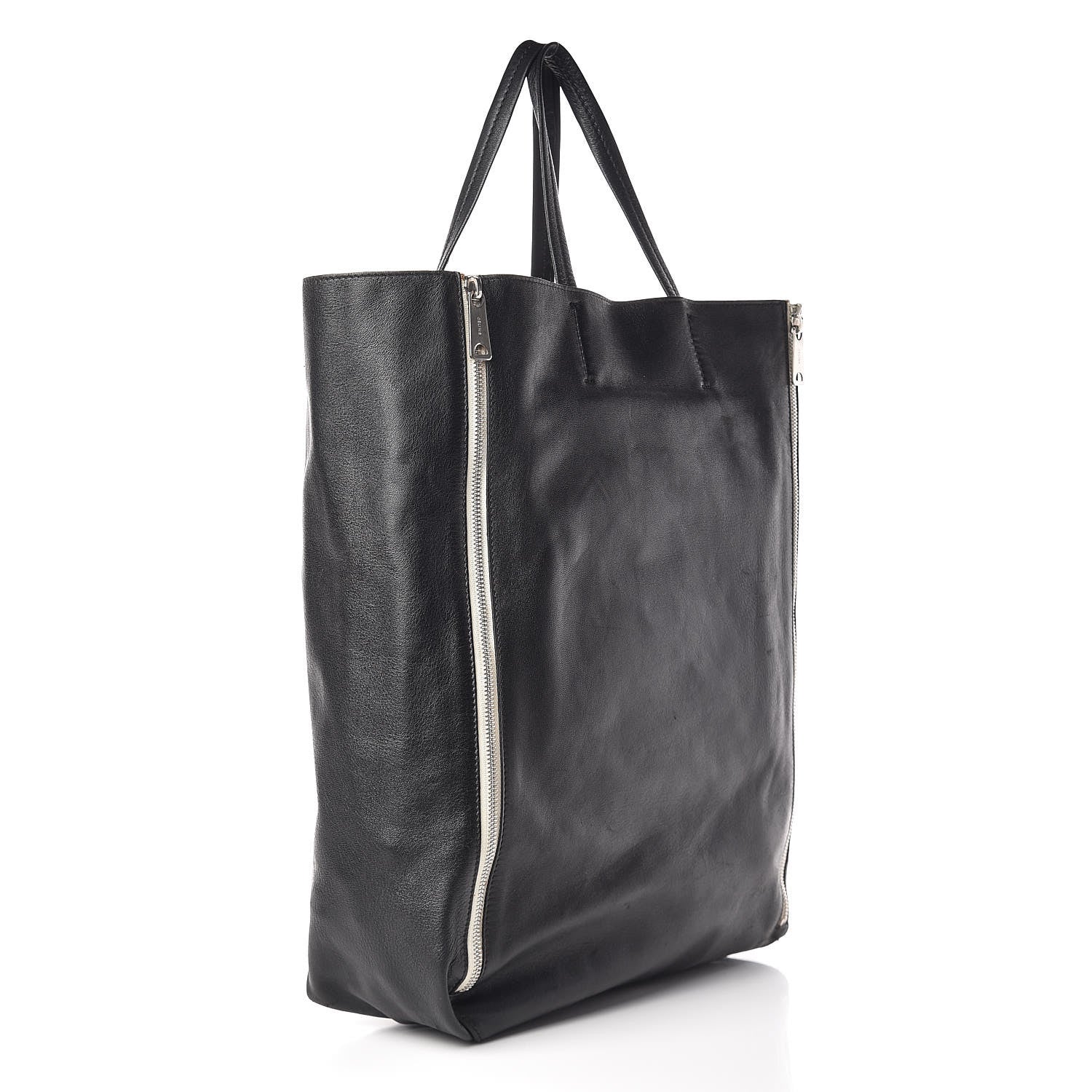 Celine Smooth Lambskin Vertical Zip Cabas Black 3 of 16