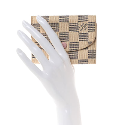 Louis Vuitton Damier Azur Rosalie Coin Purse Rose Ballerine 2 of 10