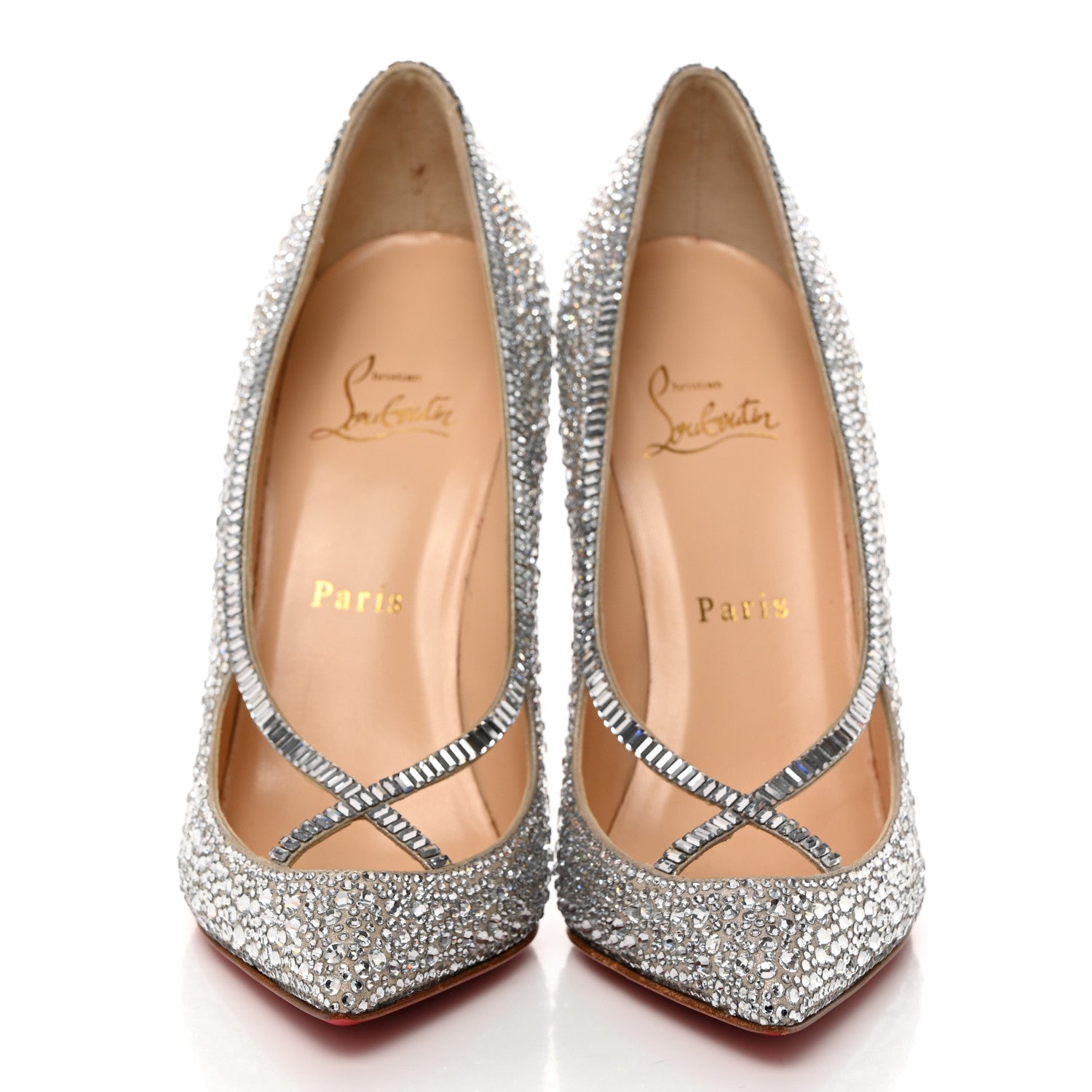 Christian Louboutin Crystal Strass Super Vic 100 Pumps 37 Silver 2 of 9