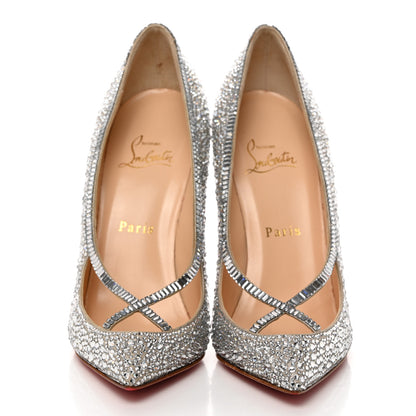 Christian Louboutin Crystal Strass Super Vic 100 Pumps 37 Silver 2 of 9