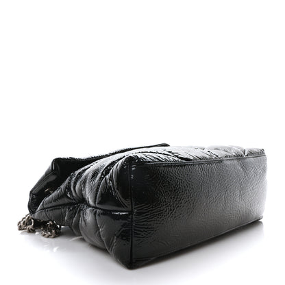 Saint Laurent Patent Lambskin Quilted Medium Loulou Puffer Monogram Chain Satchel Black 4 of 10