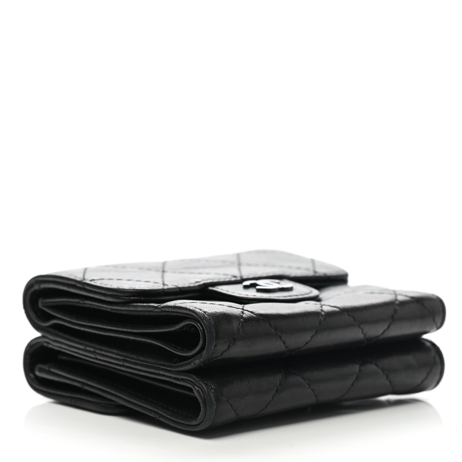 Chanel Lambskin Quilted Double Sided Wallet Black 4 of 10