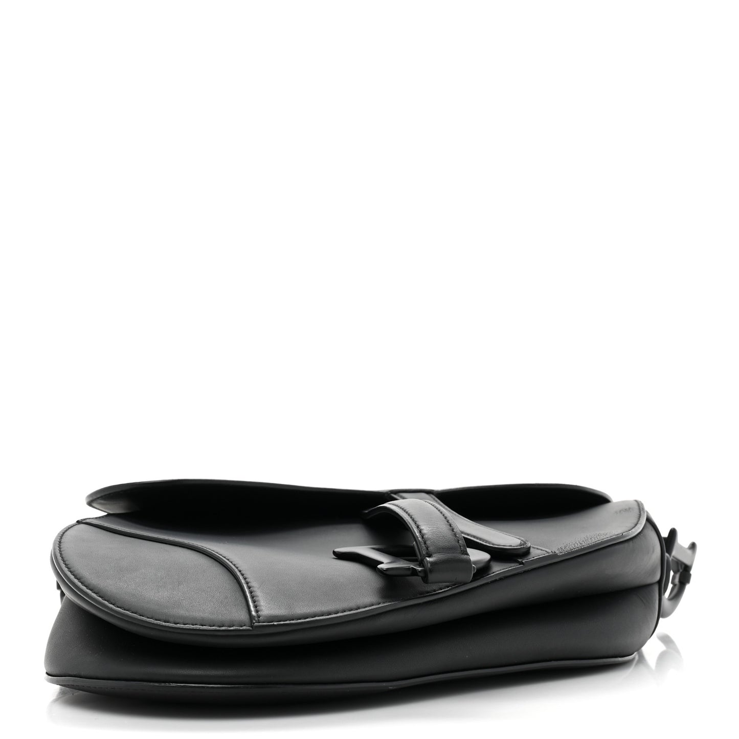 Ultra Matte Calfskin Saddle Bag Black