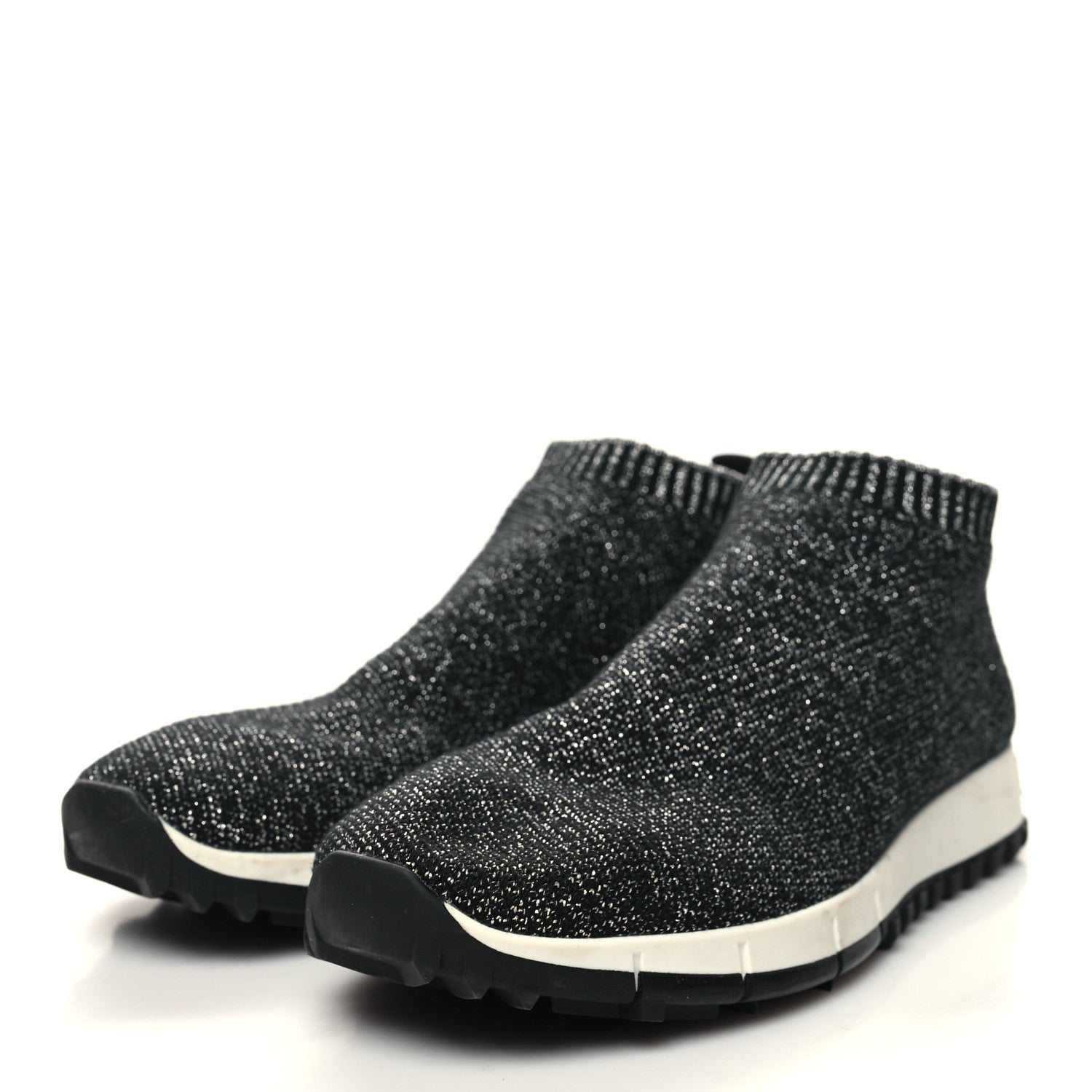 Jimmy Choo Lurex Knit Norway Sneakers 36.5 Black 3 of 7