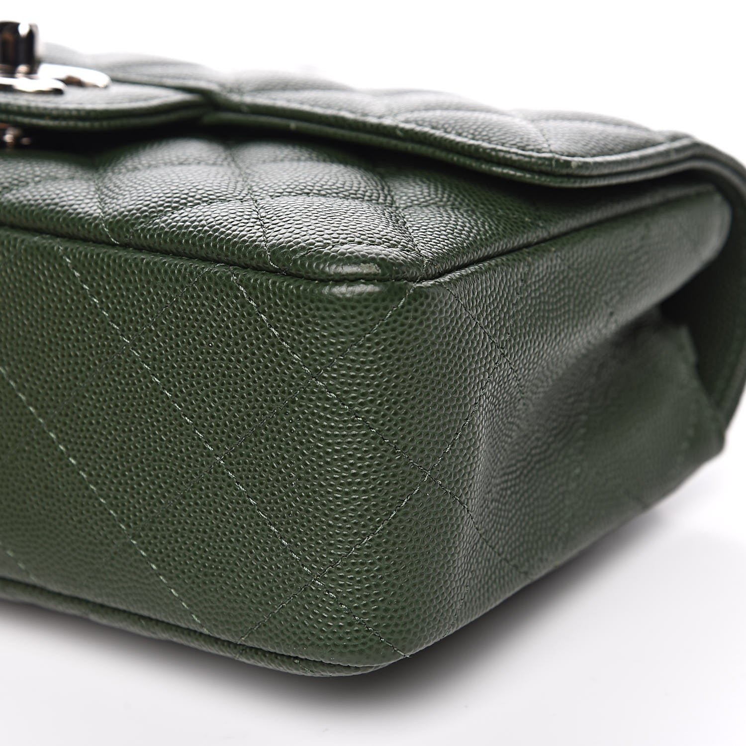 Chanel Caviar Quilted Mini Rectangular Flap Green 9 of 12