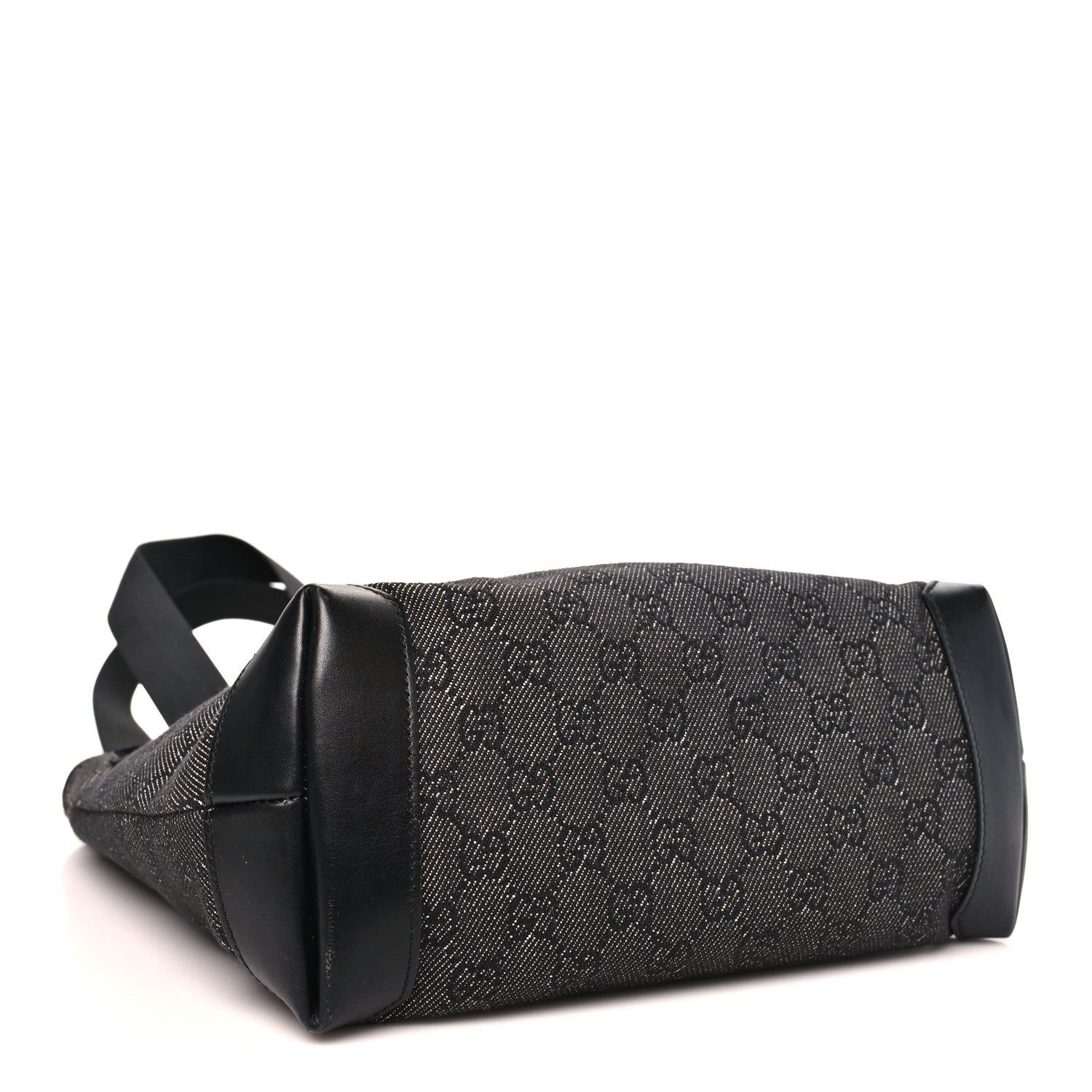 Gucci Denim Monogram Tote Bag Black 4 of 11