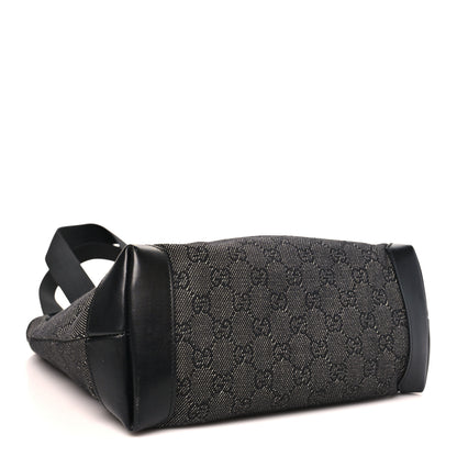 Gucci Denim Monogram Tote Bag Black 4 of 11