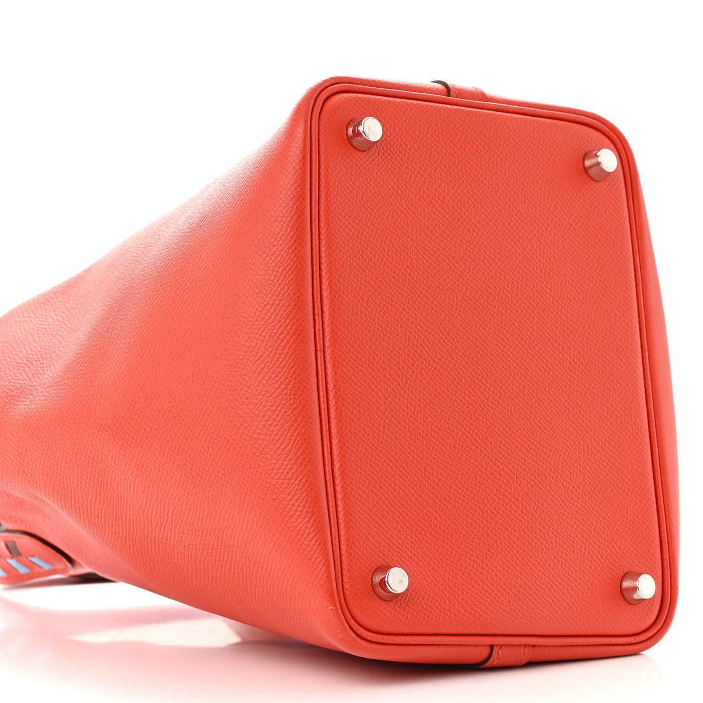 Epsom Tressage De Cuir Picotin Lock 18 PM Capucine Celeste Rouge H