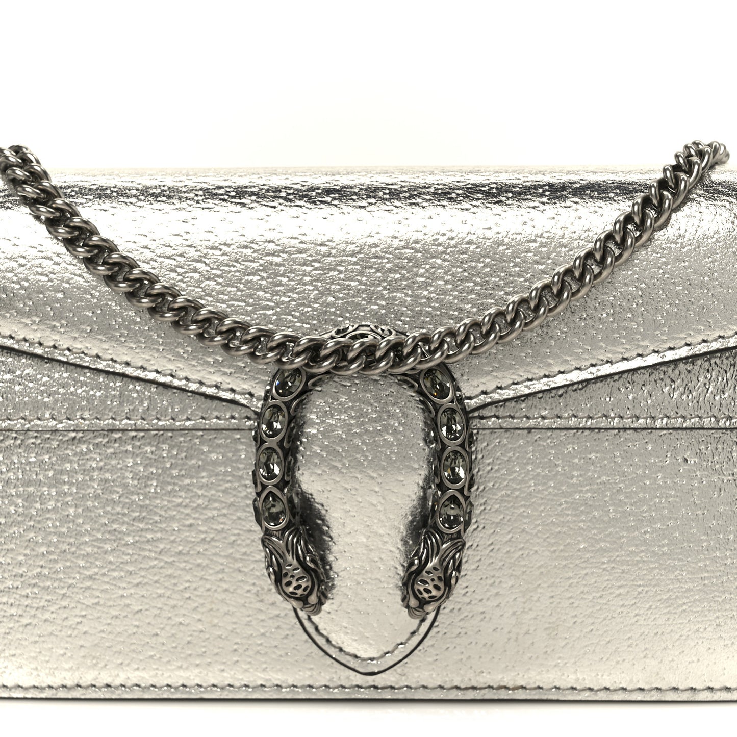 Metallic Calfskin Super Mini Dionysus Shoulder Bag Silver