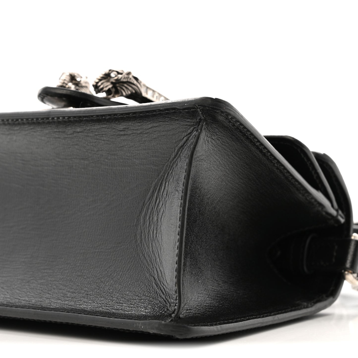 Satin Crystal GG Monogram Mini Dionysus Top Handle Bag Black
