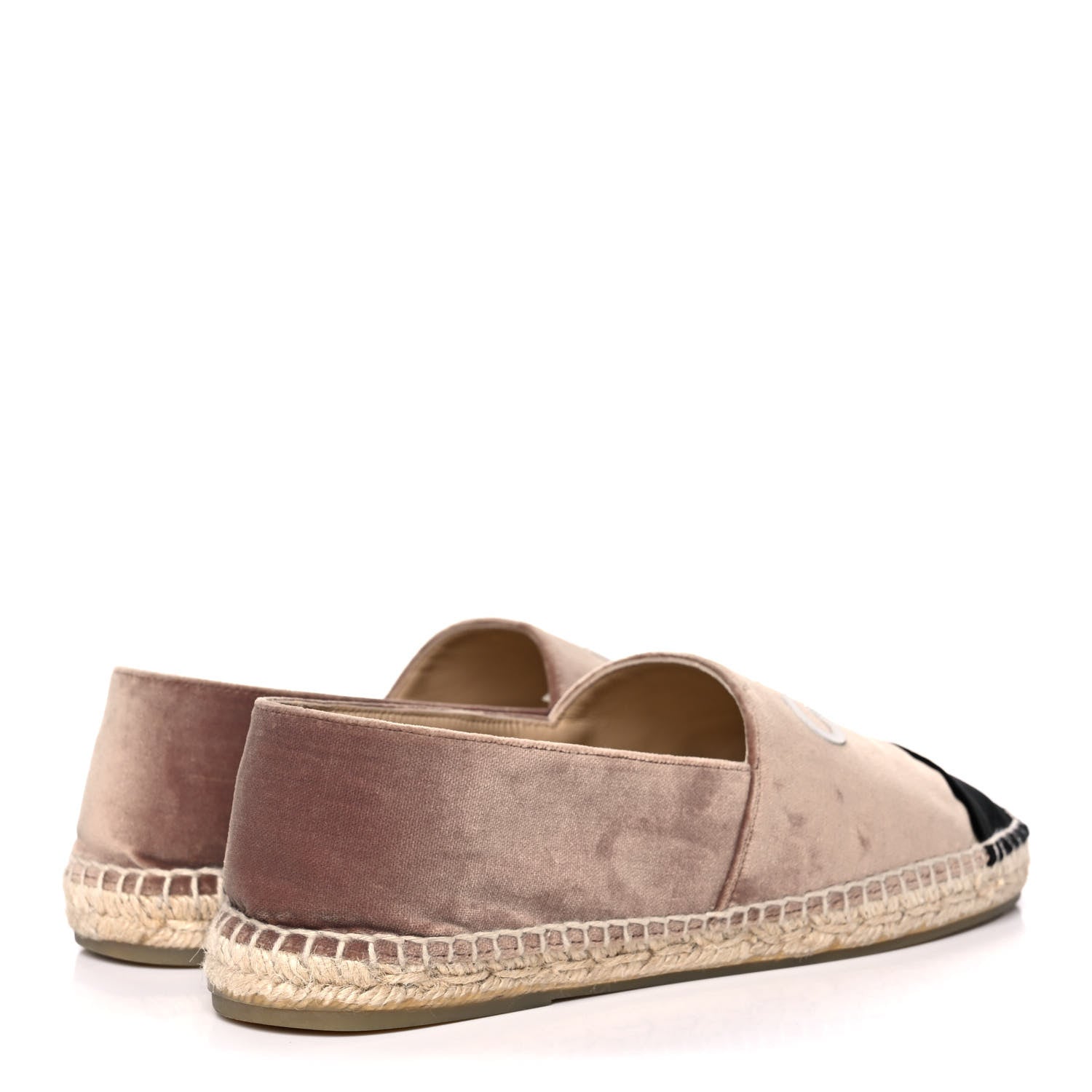 Chanel Velvet Logo Espadrilles 40 Beige Black 4 of 13