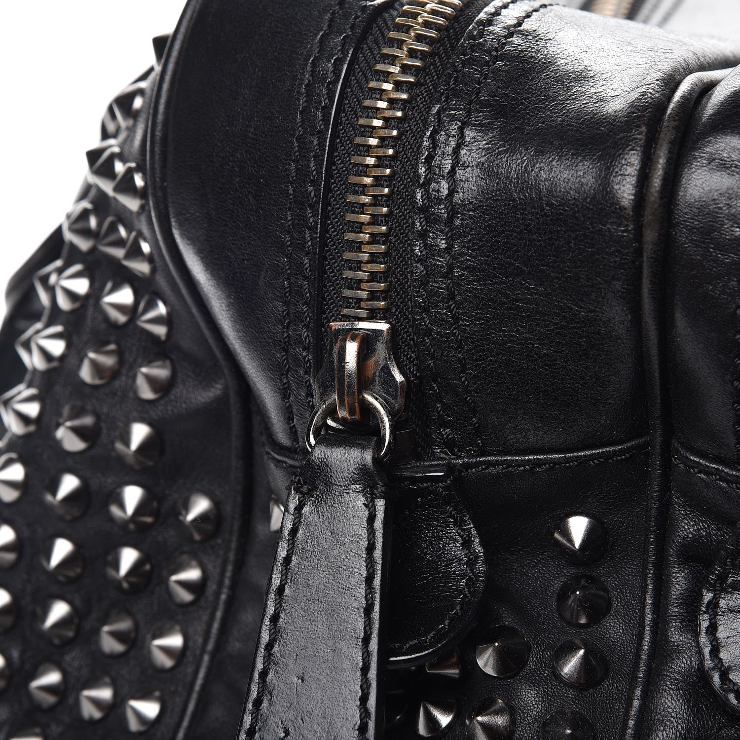 Burberry Prorsum Calfskin Studded Knight Satchel Black 16 of 22