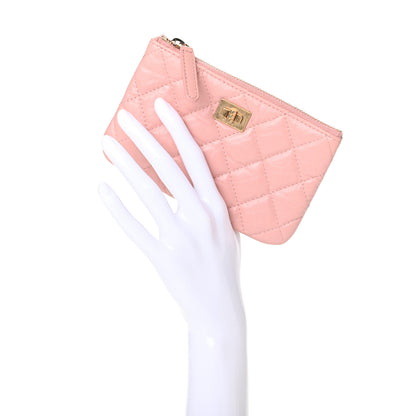 Chanel Aged Calfskin Quilted Small Reissue Cosmetic Case Light Pink 2 of 7
